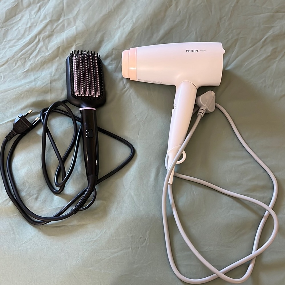Philips hair dryer and hair straightener combo.